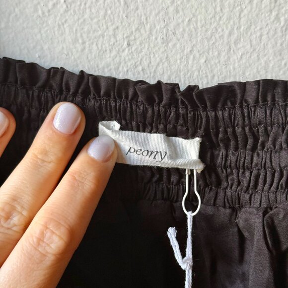 Peony, Gathered Mini Dress, Noir, Small, NWT - Picture 3 of 5